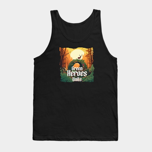 Green Heroes Unite Tank Top by Pixy Official